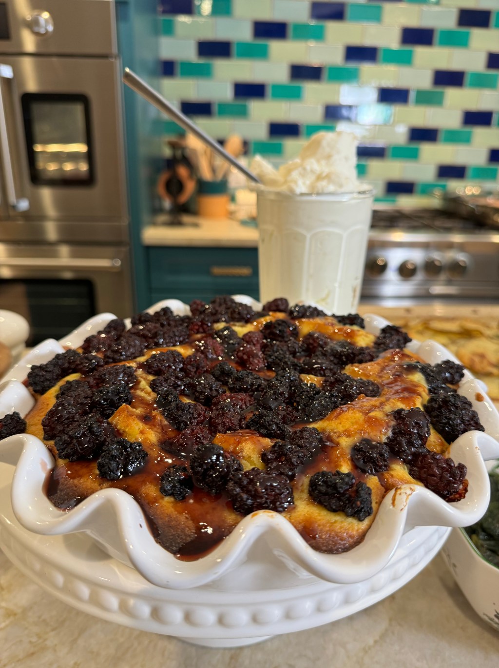 Delicious Lemon Olive Oil Cake with Fresh Whipped Cream and Berries